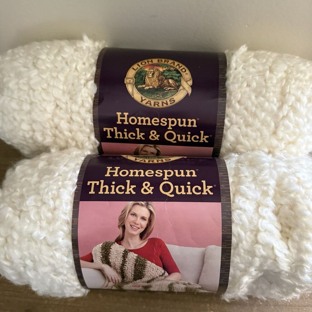 Lion Brand Homespun Yarn Super Bulky Thick & Quick ~ #437 Dove ~ 8oz rolls 2 New